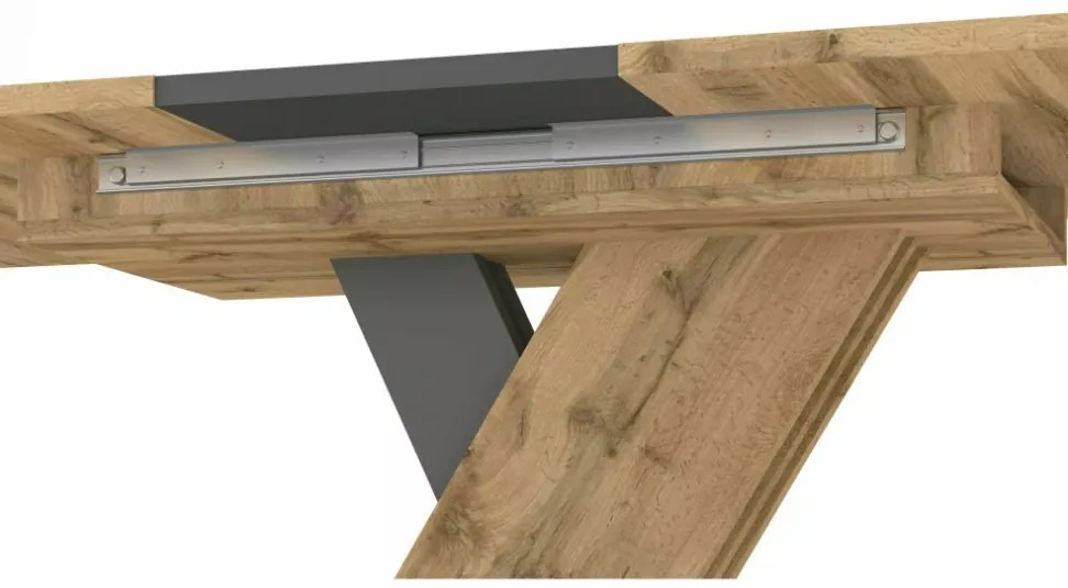 Exel kihúzható asztal tölgy/antracit 140-180cm