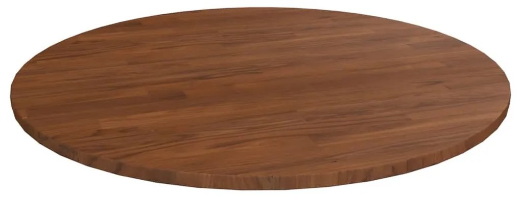 sötétbarna kezelt tömör tölgyfa kerek asztallap Ø90x1,5 cm