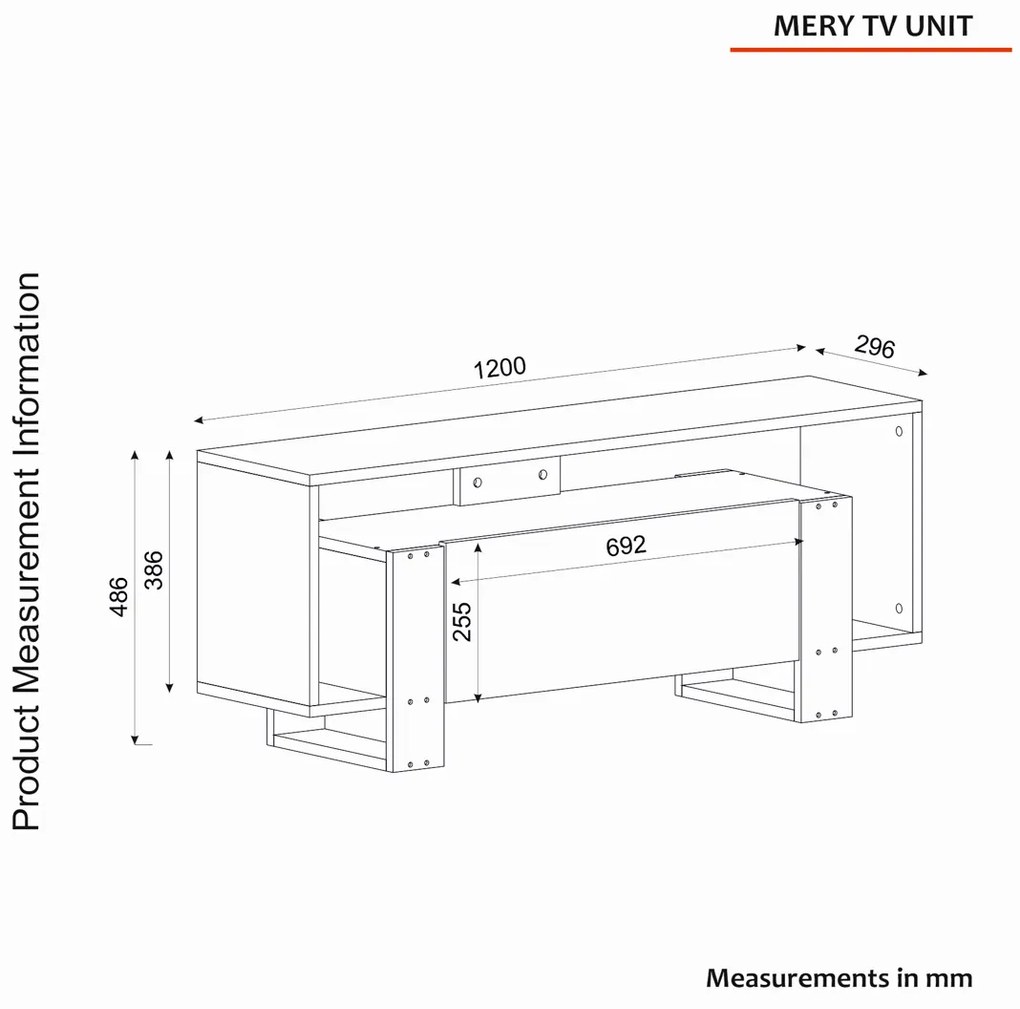 TV asztal Mery White