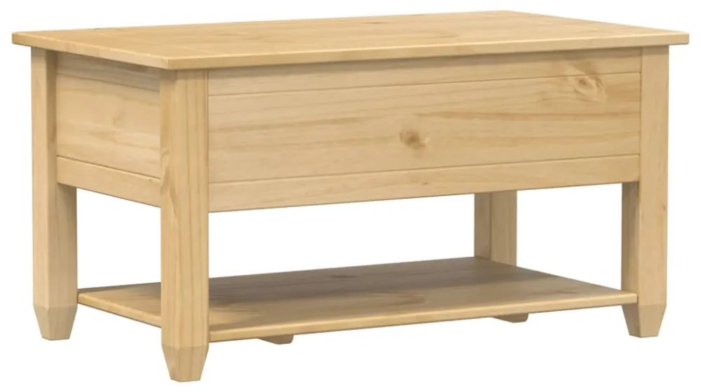 Corona tömör fenyőfa dohányzóasztal fiókokkal 85 x 50 x 45 cm