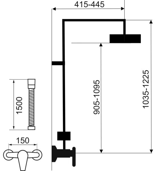 Novaservis - Zuhanygarnitúra termosztatikus csappal METALIA ECO fényezett króm
