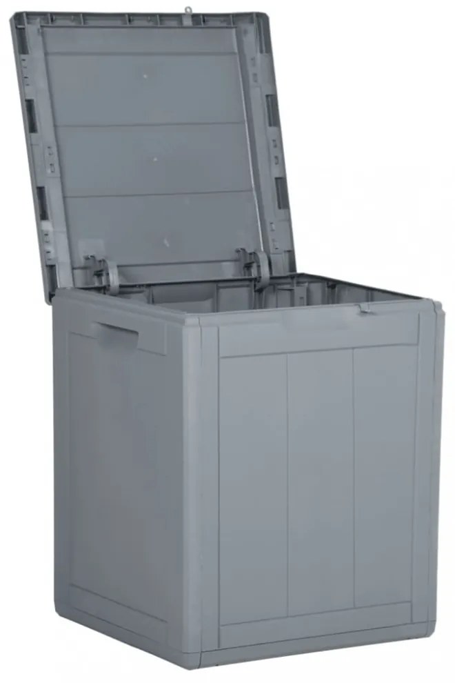 szürke PP fa hatású kerti tároló doboz 90 L