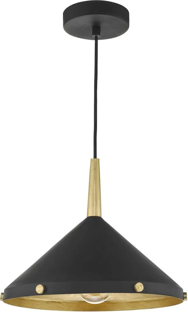 DAR LIGHTING EDE0154 EDENA Modern Függesztett Lámpa Fekete, Arany E27 IP20