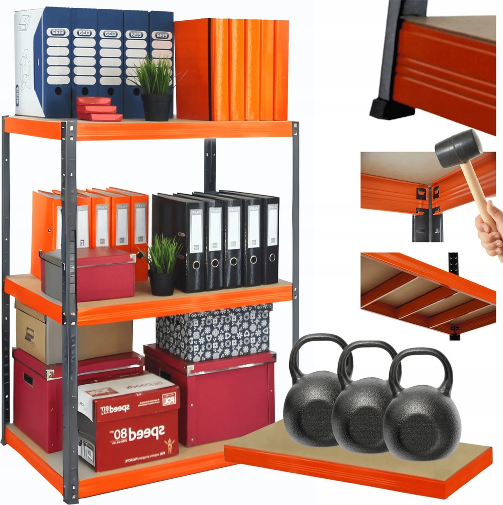 Helios fém tároló állvány 90x110x45cm 3Px350kg