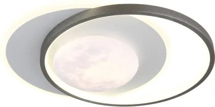 Globo 41785 Mennyezeti lámpa, fém matt fekete, alumínium szürke csiszolt, akril fehér, műanyag fehér, szilikon fehér, HxSzxM: 369x300x83mm, tartozék: LED 30W 230V, 3900lm forrás, 2200lm kimenet, 4000K