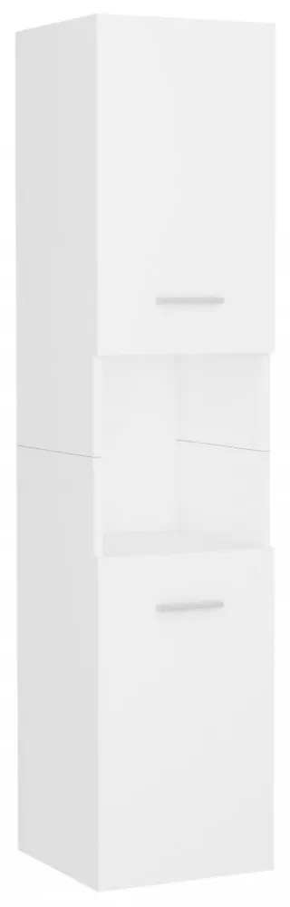 fehér szerelt fa fürdőszobaszekrény 30 x 30 x 130 cm