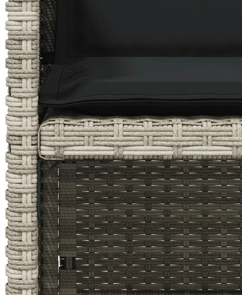 4 db világosszürke polyrattan kerti szék párnával