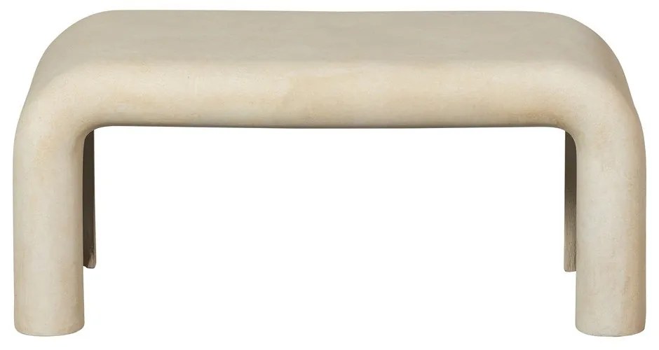 Krémszínű dohányzóasztal szett kő dekorral 2 db-os 42x92 cm Stani – WOOOD