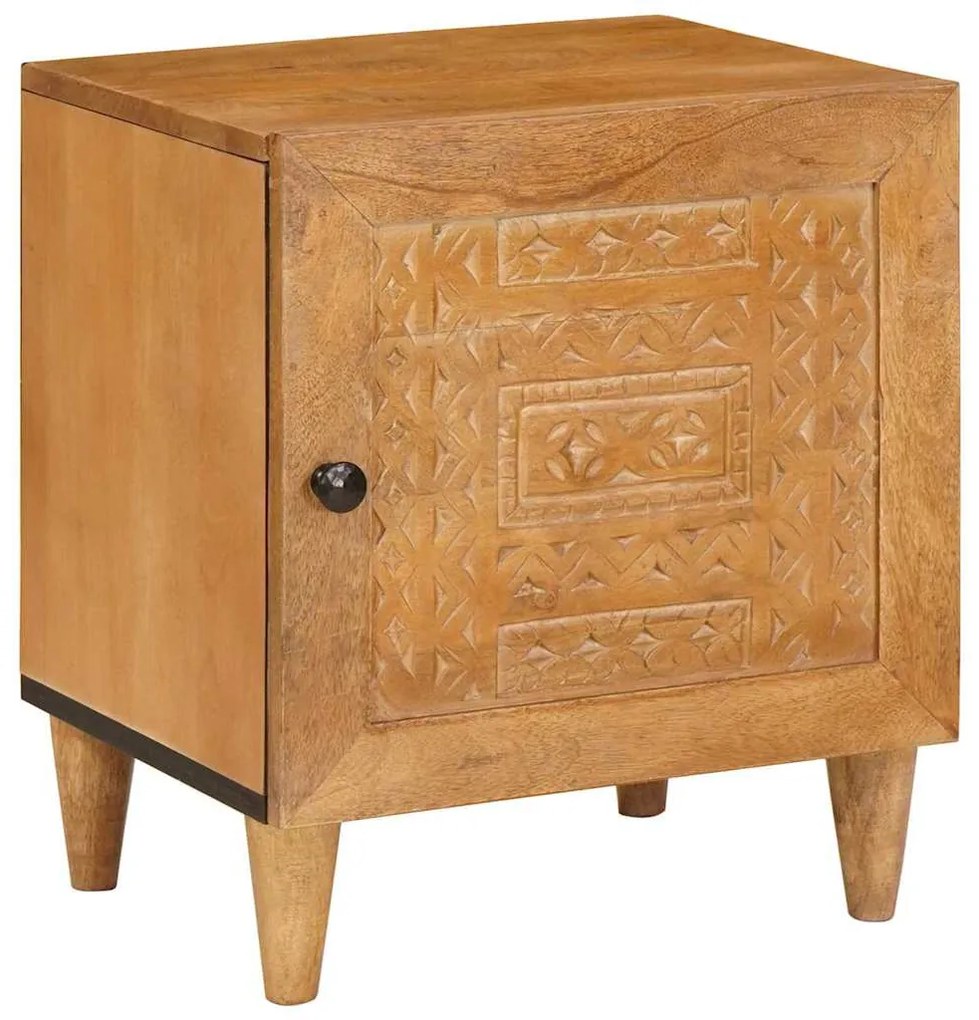 Éjjeli asztal 2 pcs Világosbarna 40 x 33 x 46 cm tömör mangófa