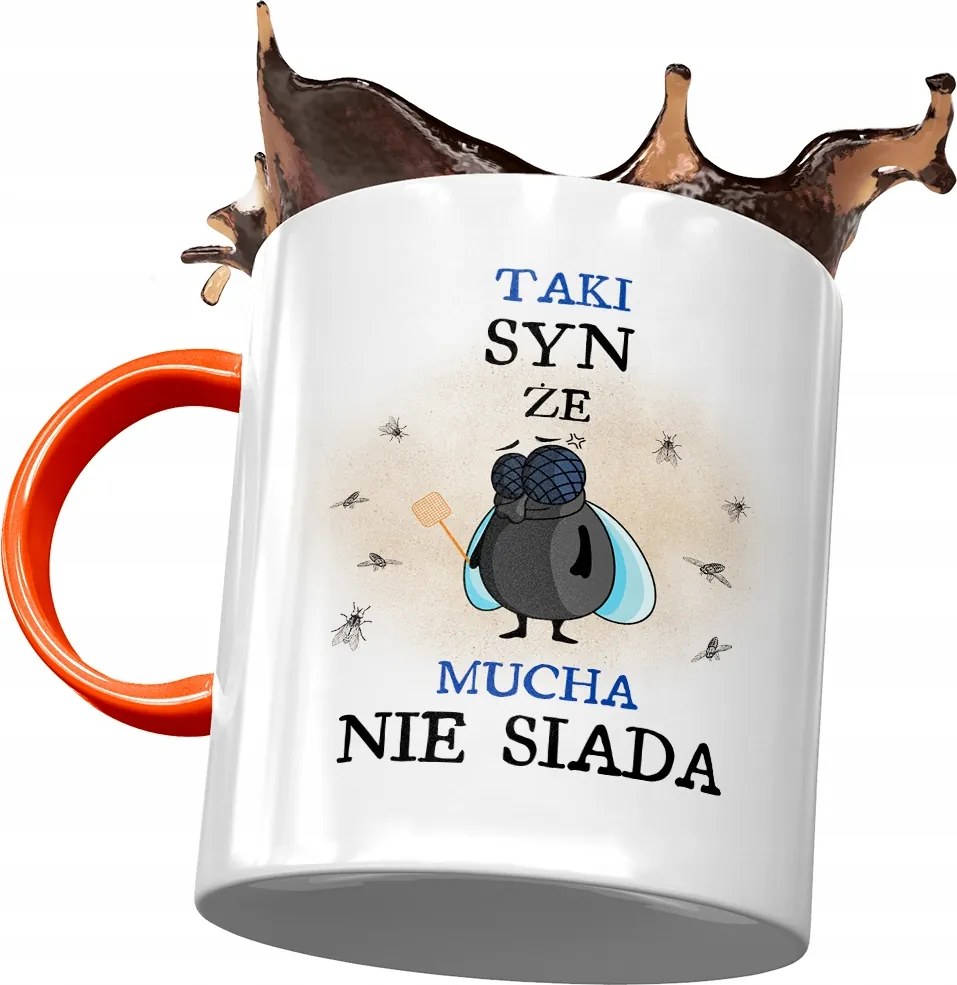 Narancssárga Bögre Fiának Ajándék Nyomtatott Fotóval