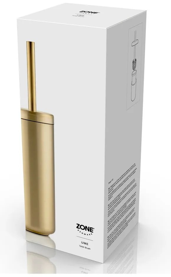 Sárgaréz színű rozsdamentes acél WC-kefe Ume Brass – Zone