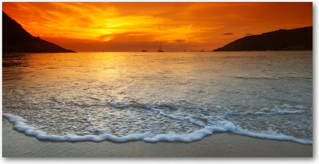 Fotó üveg kép Naplemente tenger 140x70