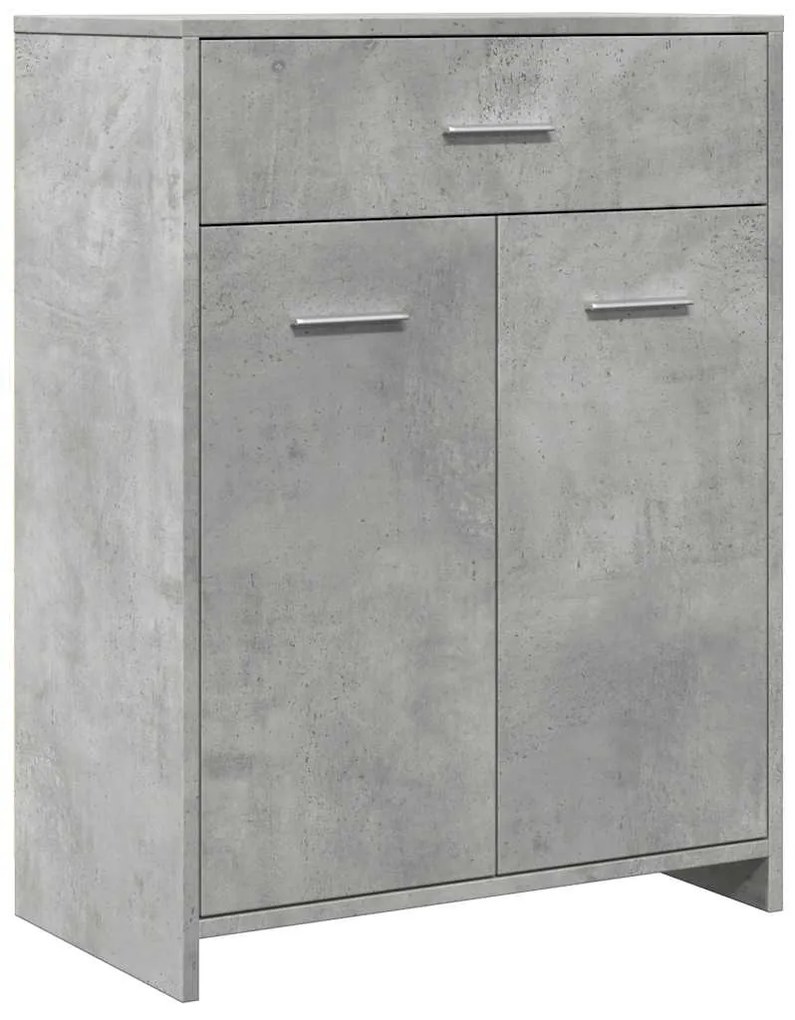 Betonszürke szerelt fa fürdőszobaszekrény 60 x 33 x 80 cm