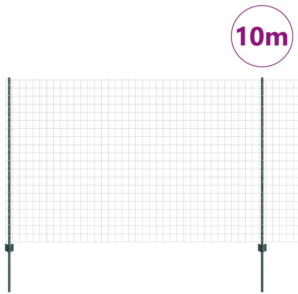 Euro Kerítés 2 db Zöld Porszórt Acél 10 x 1.6 m Tartós