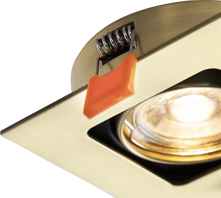 Okos süllyesztett spotlámpa sárgaréz szögletes WiFi GU10-zel - Artemis