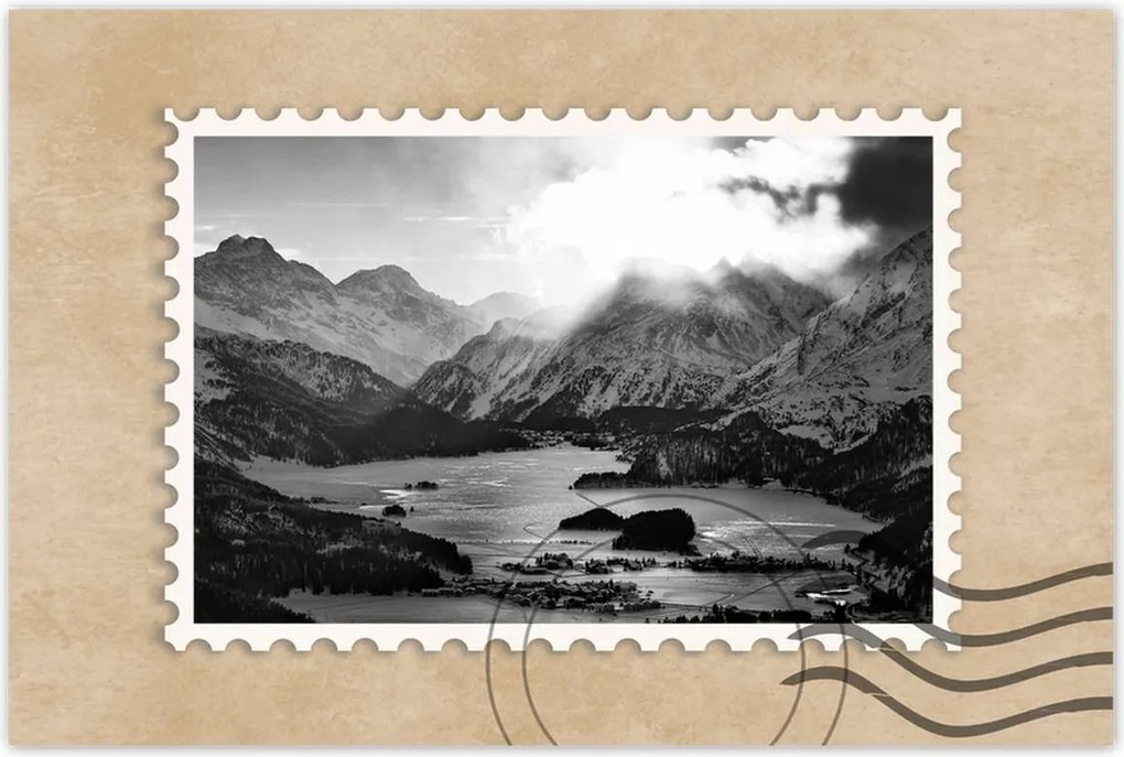 Poszterek 120x80 Falu Sils Maria kilátás