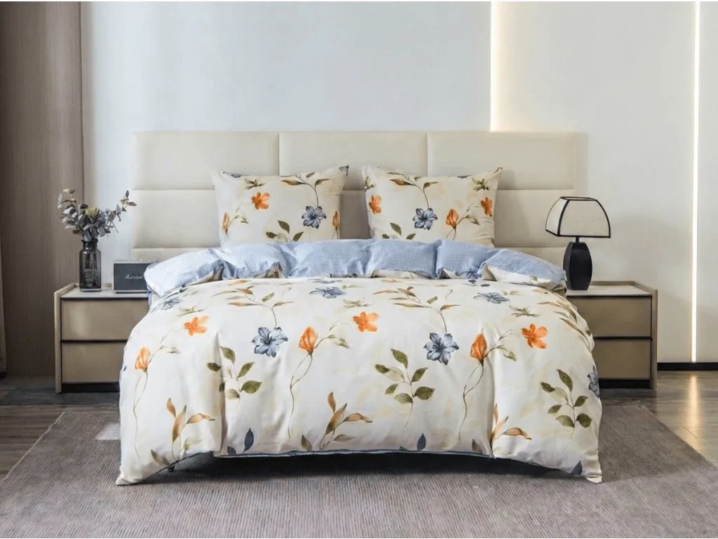 Mikroszálas flanel ágyneműhuzat GENTLE LEAVES krémszínű Ágyneműhuzat mérete: 70 x 90 cm | 140 x 220 cm