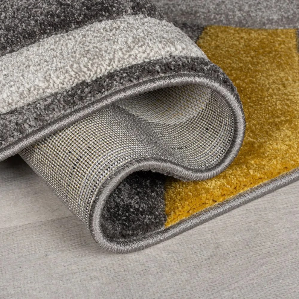 Okkersárga-szürke futószőnyeg 60x230 cm Elude Orb – Flair Rugs