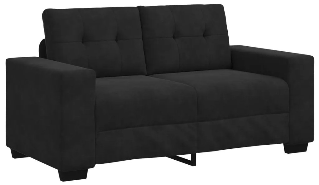 Kanapé Szett párnával 3 pcs Fekete 221 x 78 x 80 cm Bársony