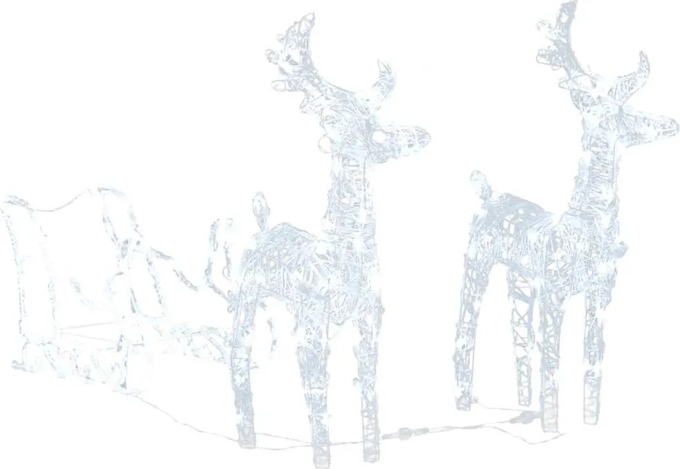 vidaXL akril rénszarvasok és szán karácsonyi dísz 160 LED-del 130 cm