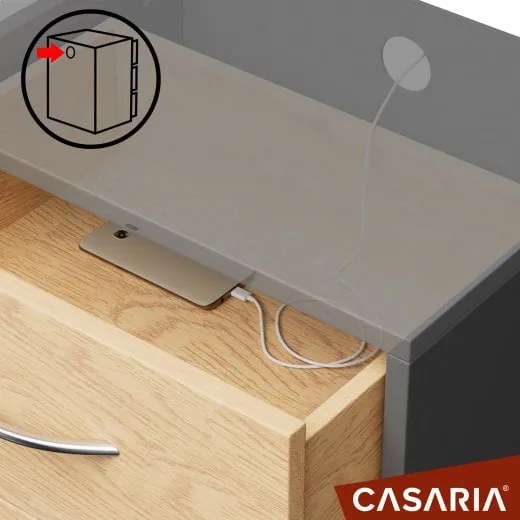Casaria® Eloise éjjeliszekrény 54x39x28 cm - fa/szürke