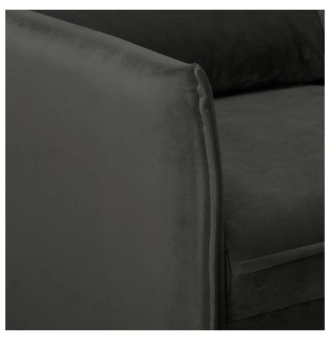 Sötétszürke bársony kanapé 138 cm Juli – Ropez