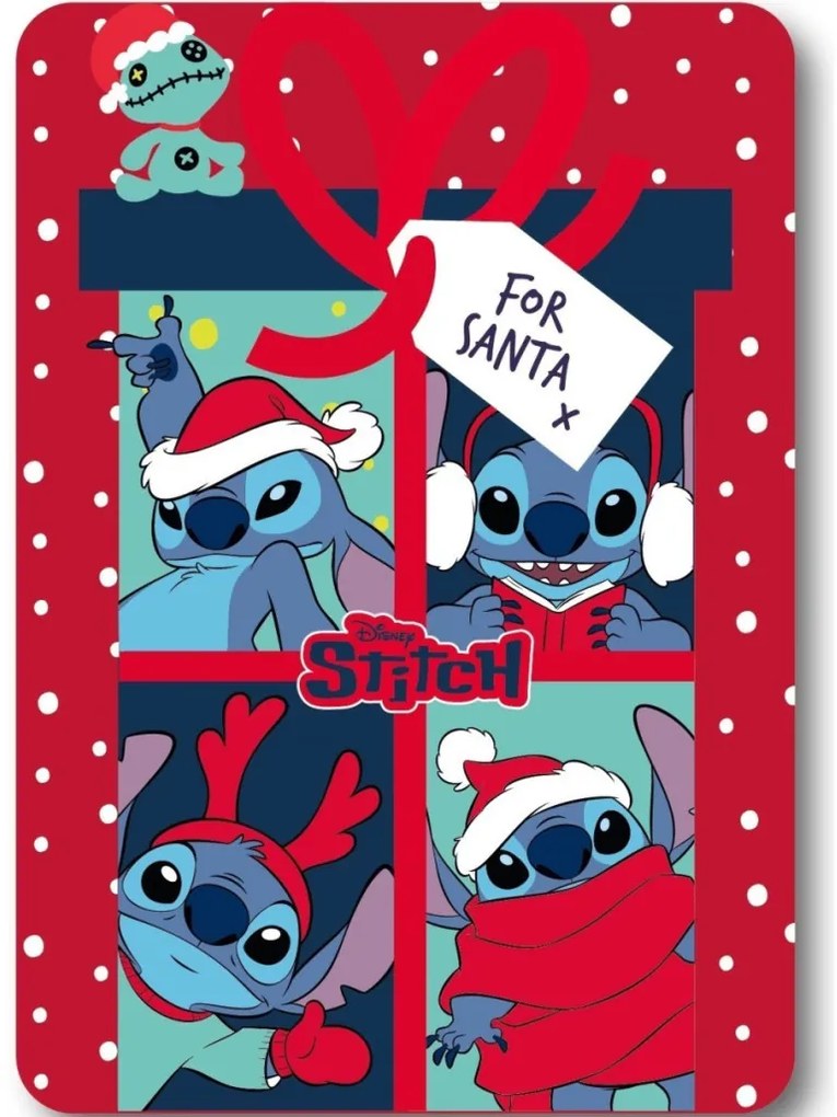 Disney Lilo és Stitch, A csillagkutya Santa Karácsony polár takaró 100x140cm