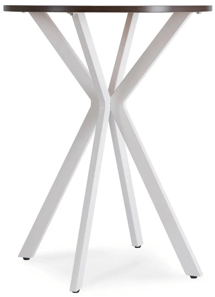 Kerek Étkezőasztal Dió/Fehér Színben. LAUREN 60 cm