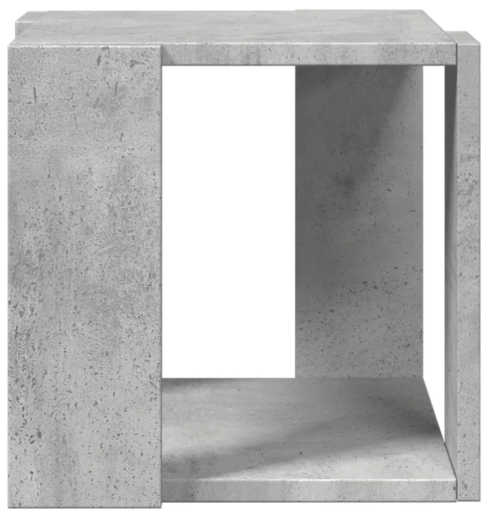 Betonszürke szerelt fa dohányzóasztal 32 x 32 x 30 cm