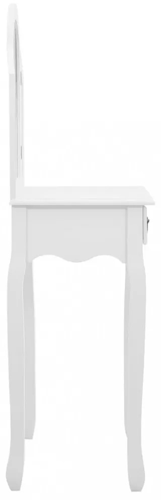 fehér császárfa MDF fésülködőasztal ülőkével 65x36x128 cm