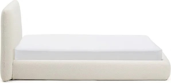 Bézs kárpitozott egyszemélyes ágy ágyrács nélkül 90x200 cm Martina – Kave Home