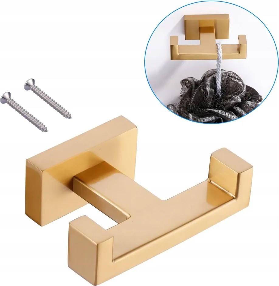 Ponttartó Négyzet alakú csavarozható akasztó Törölközőtartó a fürdőszobában