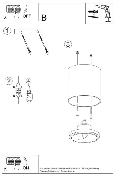 Sollux SL.0696 - Spotlámpa TIUBE 1xGU10-AR111/10W/230V