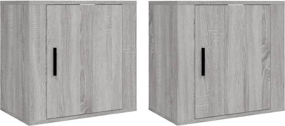 vidaXL 2 db szürke sonoma falra szerelhető éjjeliszekrény 50x30x47 cm