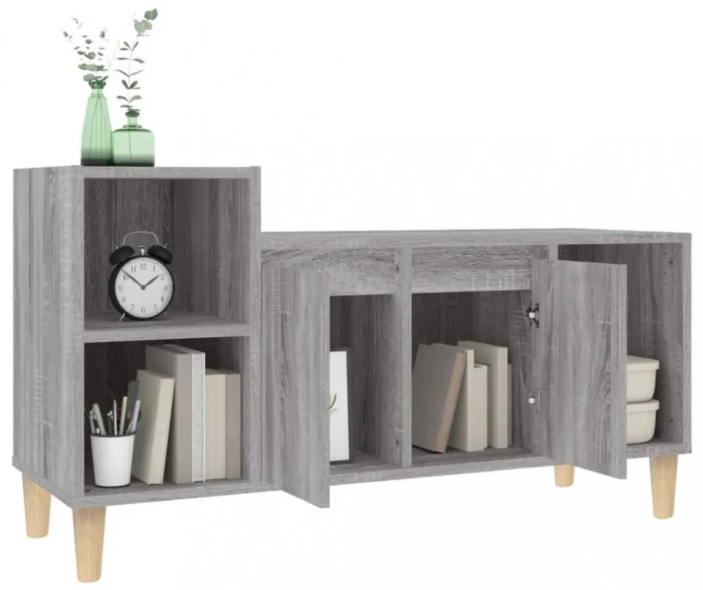 szürke sonoma színű szerelt fa TV-szekrény 100x35x55 cm