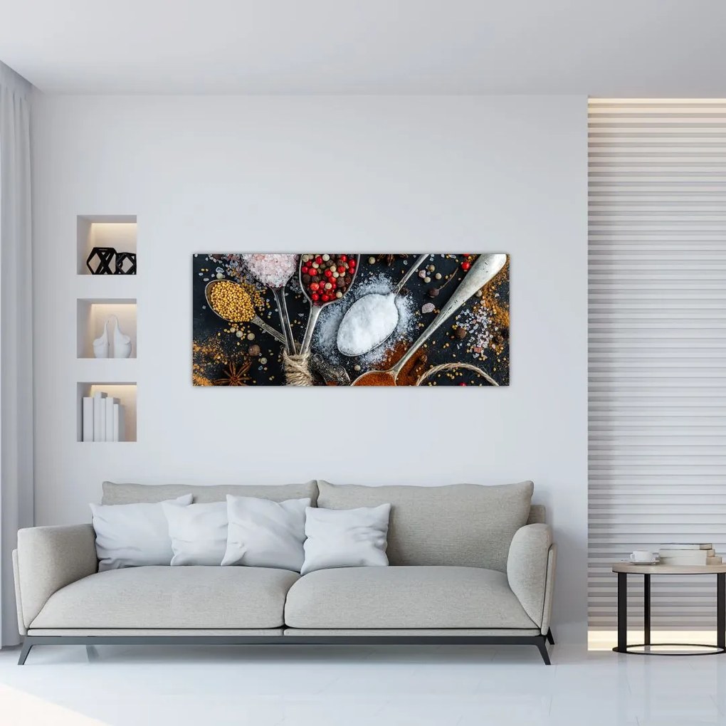 Egy kanál képe fűszerekkel (120x50 cm)