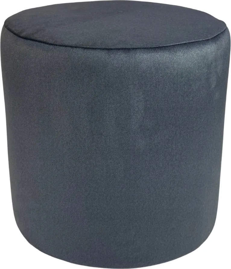 Kerek puff antracit velúr, könnyen tisztítható, lángálló