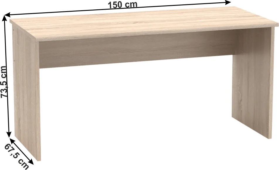 Íróasztal, sonoma tölgyfa, JOHAN 2 NEW 01