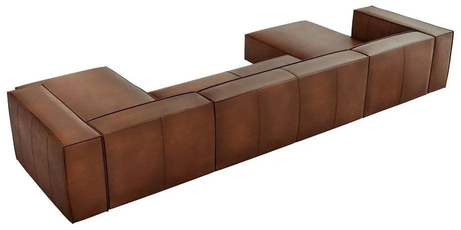 Konyakbarna bőr sarokkanapé ("U" alakú) Madame – Windsor & Co Sofas