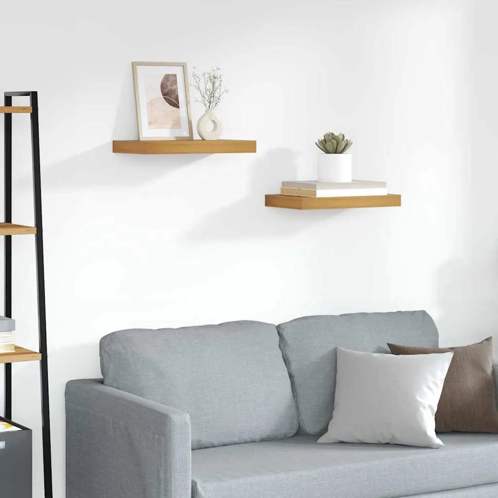 vidaXL Falpolc Falra szerelhető 2 pcs Barna 40 x 23,5 x 4 cm Faanyag