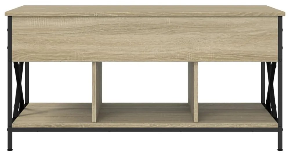 sonoma tölgy szerelt fa és fém dohányzóasztal 100 x 55 x 50 cm