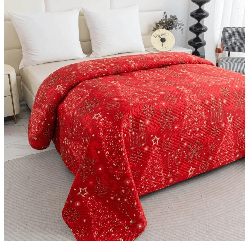 Ágytakaró CHRISTMAS MAGIC, piros Méret: 220 x 240 cm