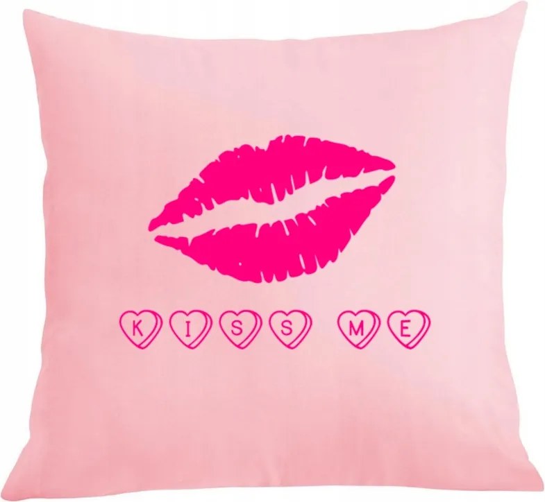 Párna párnahuzat nyomott mintás Kiss Me Száj