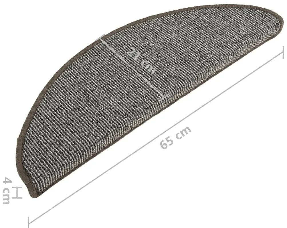 15 db szürke lépcsőszőnyeg 65 x 21 x 4 cm