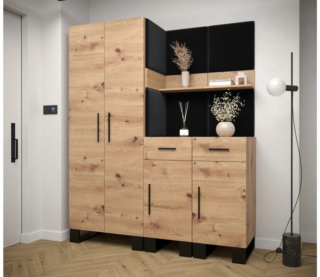 Előszobabútor Amanda 7 (artisan tölgy + fekete). 1085915