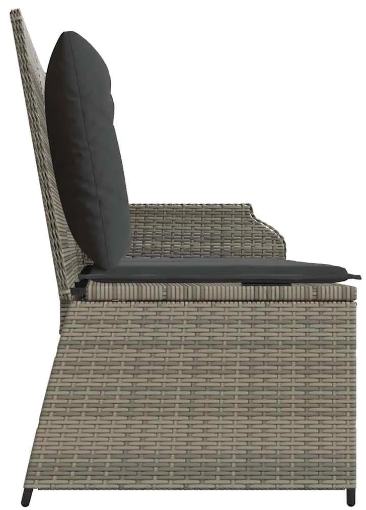 Kerti pad párnával Szürke Poli rattan