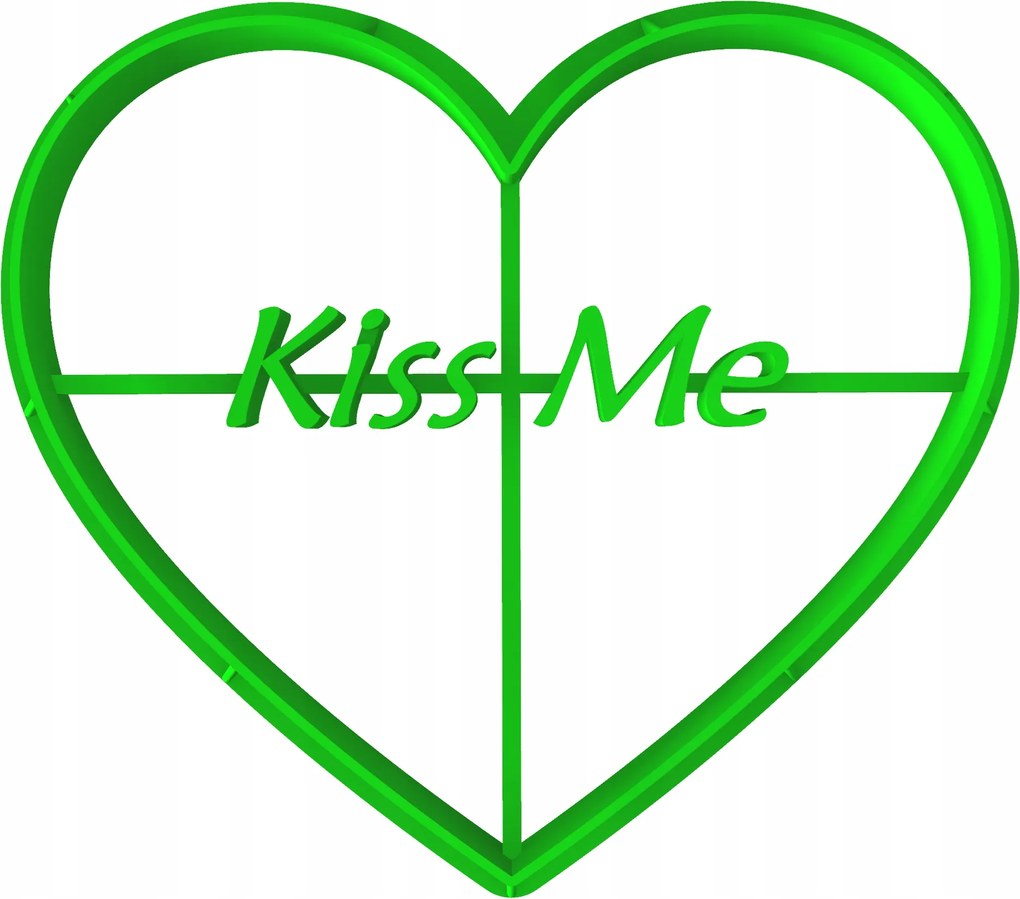 Prémium Mézeskalács lyukasztó Valentin Nap Szív Kiss Me 8cm