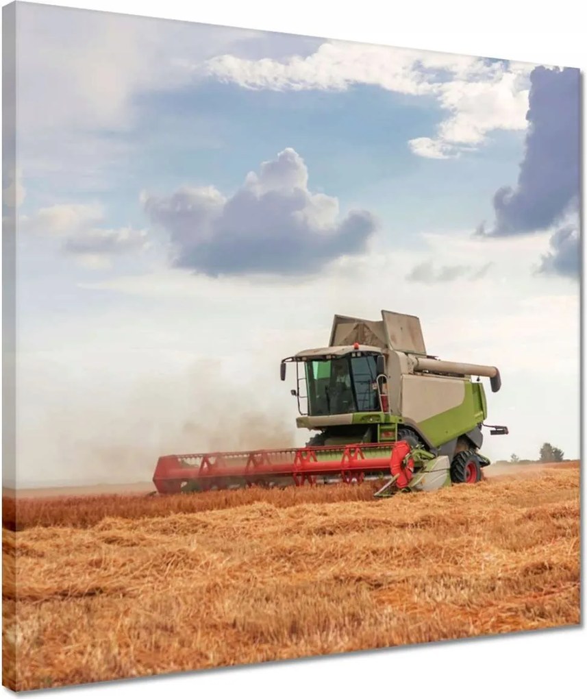Vászonkép 40x40 Kombájn a gabonamezőn