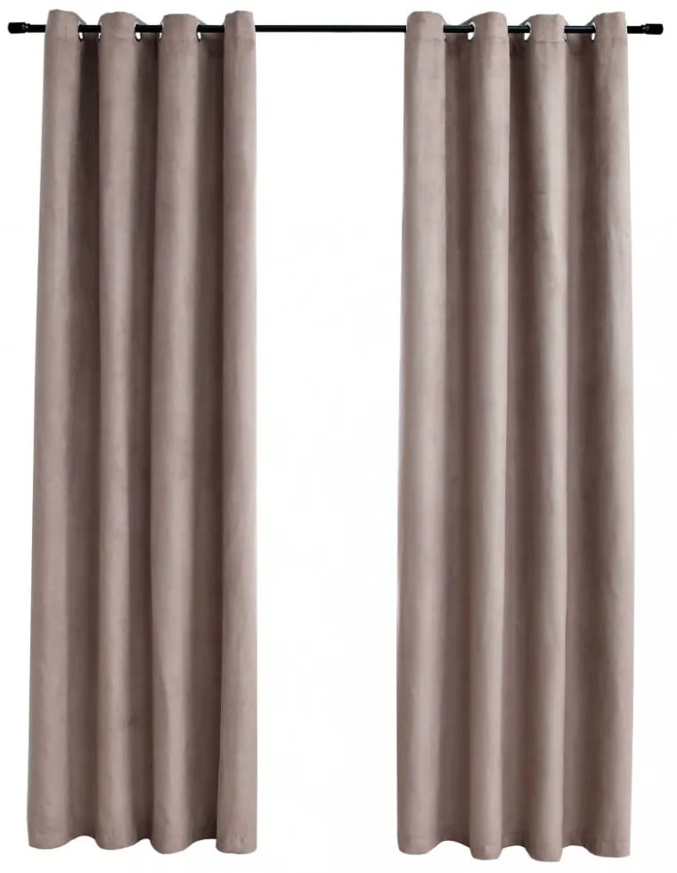 vidaXL 2 db tópszínű sötétítőfüggöny fémgyűrűkkel 140 x 225 cm