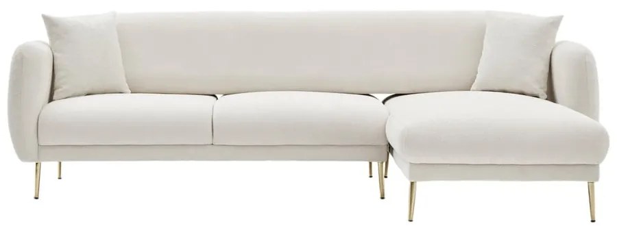 Fehér sarokkanapé (jobb oldali-heverő résszel) Simena – Balcab Home